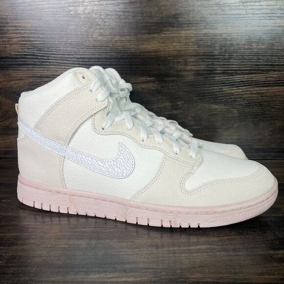 Nike Dunk High Retro PRM Cracked Leather Swoosh: DV0822-100 Size 11.5 - Picture 4 of 11